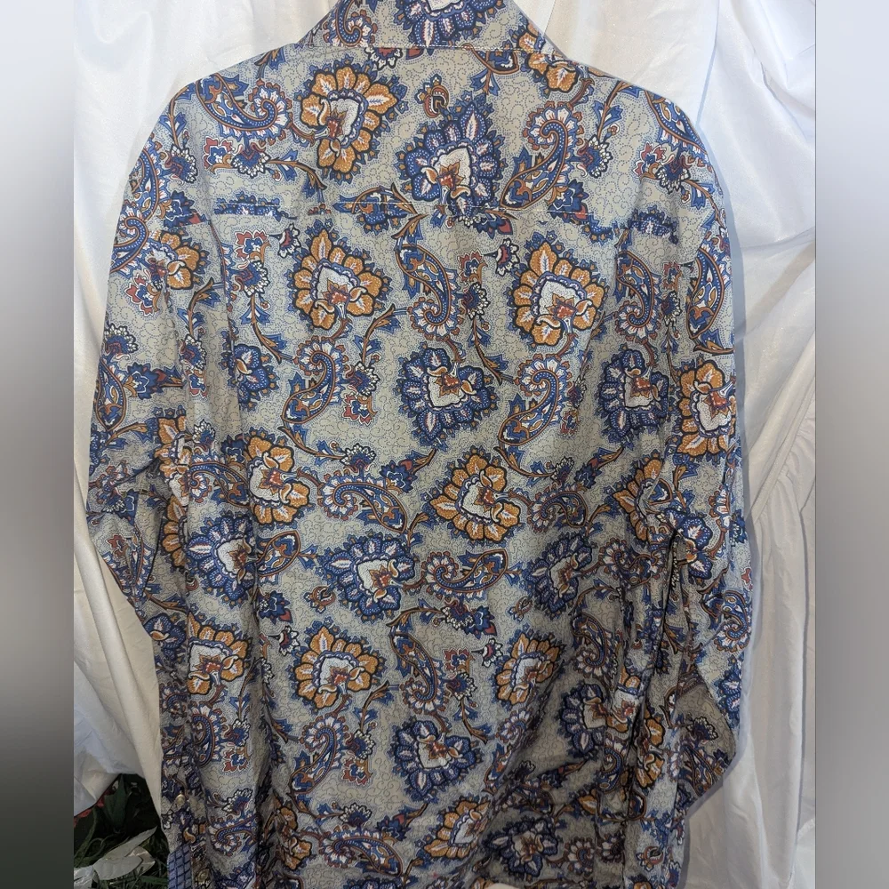 Men's Large Tasso Elba Button Down Shirt - Picture 3 of 4